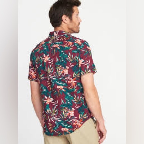Large Old Navy Tropical button up short sleeve shirt - Picture 3 of 5